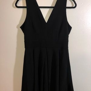 Black dress with pleated detail
